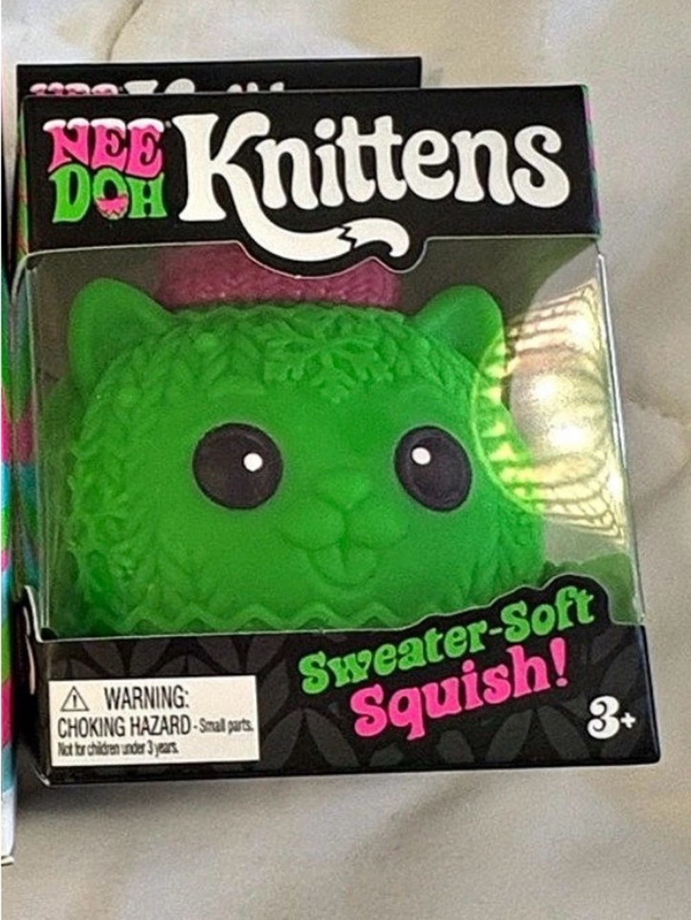 NeeDoh Knitten green and pink hat. Boxed Fidget Toys Set NWT. Sealed. New.